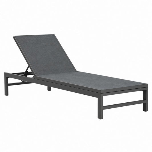 Gartenliege mit verstellbarer Rückenlehne Anthrazit Aluminium Textilene 200 x 65 x 32 cm
