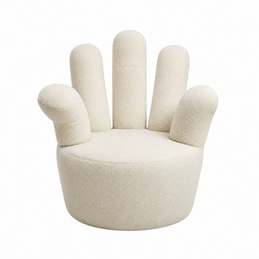 Sessel in Handform Creme mit Polyester-Bouclé Bezug 85 x 75 x 95 cm