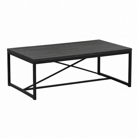 Couchtisch Schwarz MDF Stahl rechteckig 100 x 60 x 45 cm