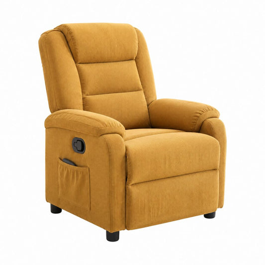 Relaxsessel mit Liegefunktion Senfgelb Polyester-Cord 95 x 90 x 103 cm